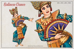 Balinese Dancer Vector Art, a Person Illustration by Kusumaillustration