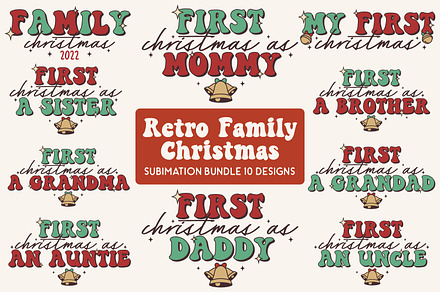 Retro Family Christmas Sublimation