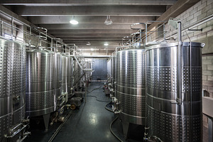 Wine Fermenting in vats, a Photo by saiko3p