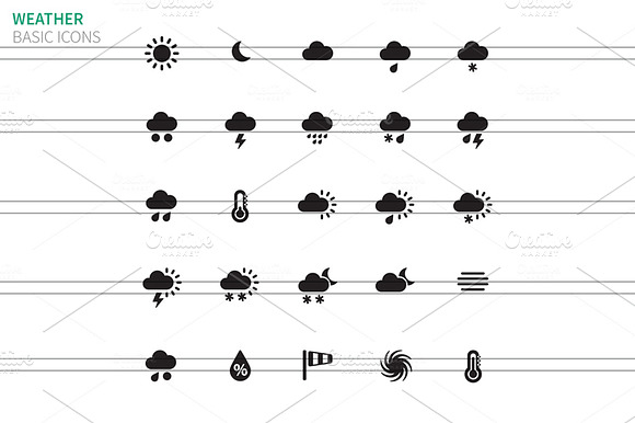 Weather Icons On White