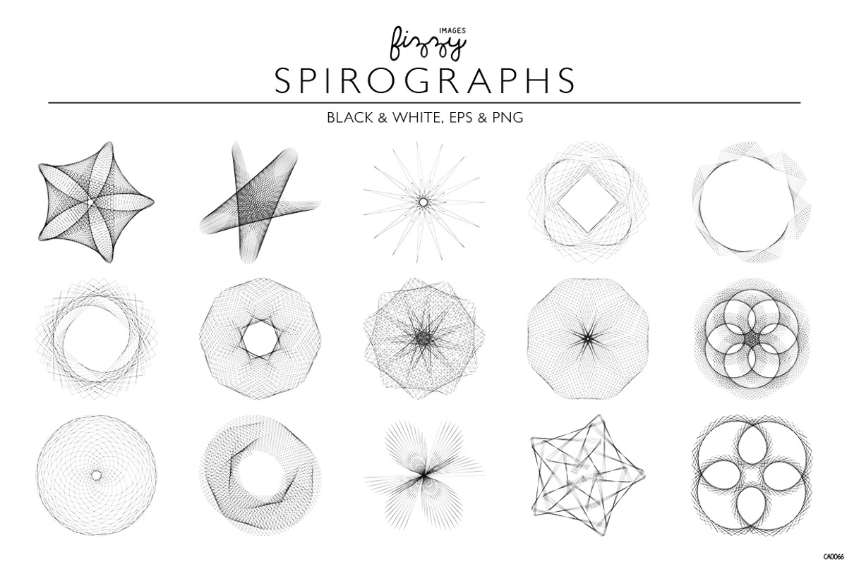 30 Spirographs Vol 2 – Vector & PNGs, a Decorative Illustration by Fizzy Images (Photo 2 of 3)