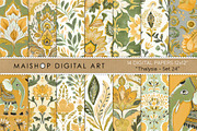 Yellow Green Block Print Papers, a Texture Graphic by Maishop (Thumbnail 1 of 3)