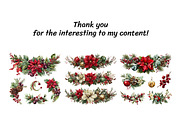 Watercolor Christmas Garland Clipart, a Decorative Illustration by InkyQueenArt (Thumbnail 5 of 5)