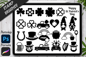 St Patrick Procreate Stamps Brushes.