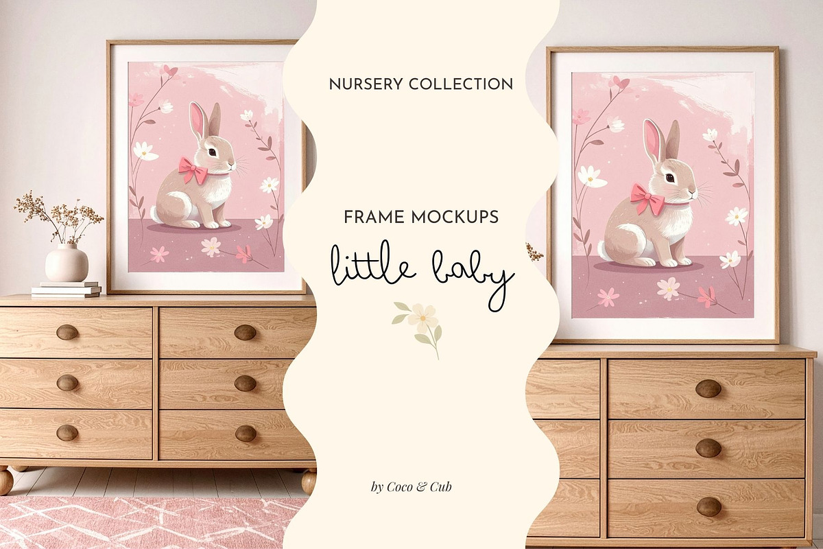 Girls Nursery Frame Mockup, a Household Mockup by Coco & Cub Studio (Photo 1 of 5)