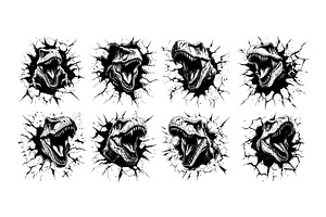 Trex concepts black ink sketch, an Illustration by Onyx