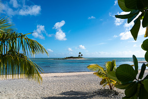 Idyllic motu view from a beach in Tikehau, French Polynesia, a Nature Photo by GoodGoods