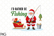 Funny Santa Fishing Christmas PNG, an Illustration by Black Bird Studio (Thumbnail 1 of 4)