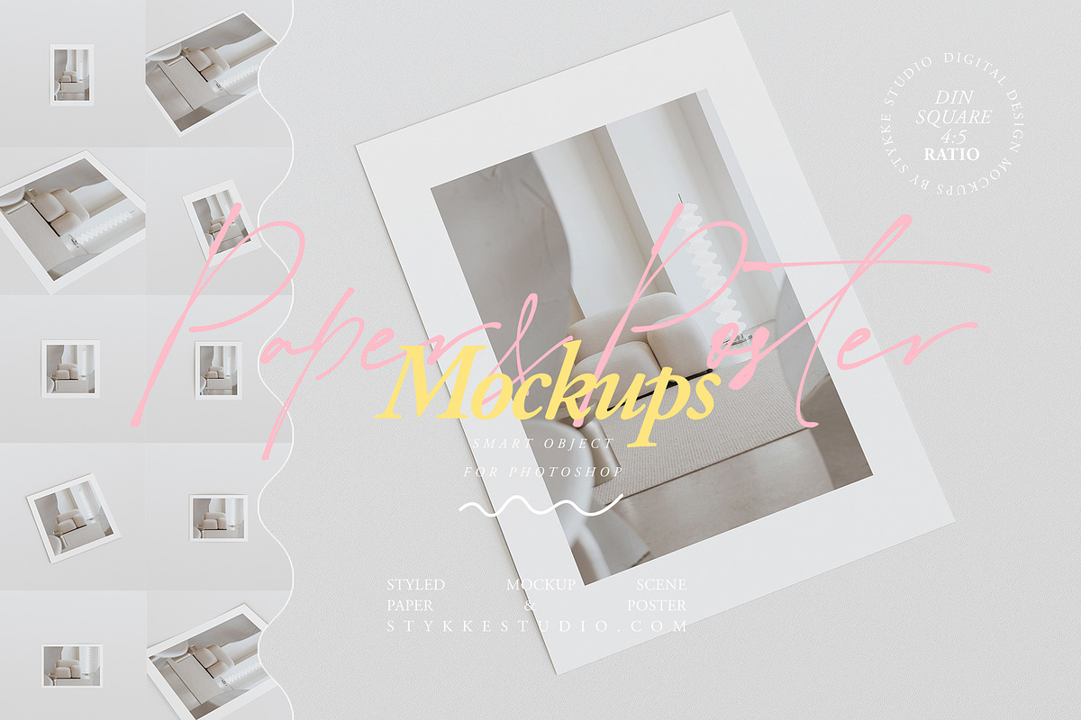 PAPER & POSTER | Art Print Mockup, a Product Mockup by Stykke Studio (Photo 1 of 9)
