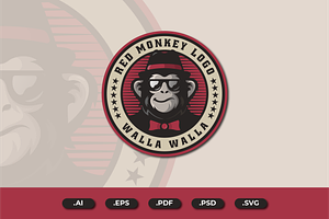 RED MONKEY MASCOT LOGO