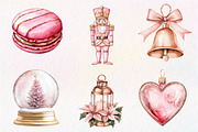 Pink Rose Gold Christmas Clipart, an Illustration by Dream Creation (Thumbnail 3 of 7)