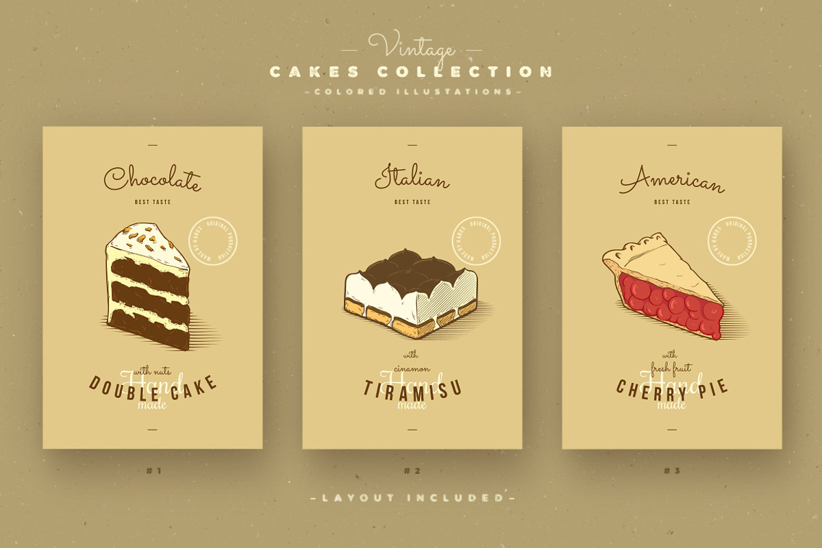 Vintage cakes collection, a Texture Illustration by blauananas (Photo 2 of 15)