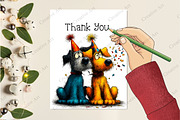Quirky Dogs Friendship Clipart, an Illustration by Creative Art (Thumbnail 8 of 9)