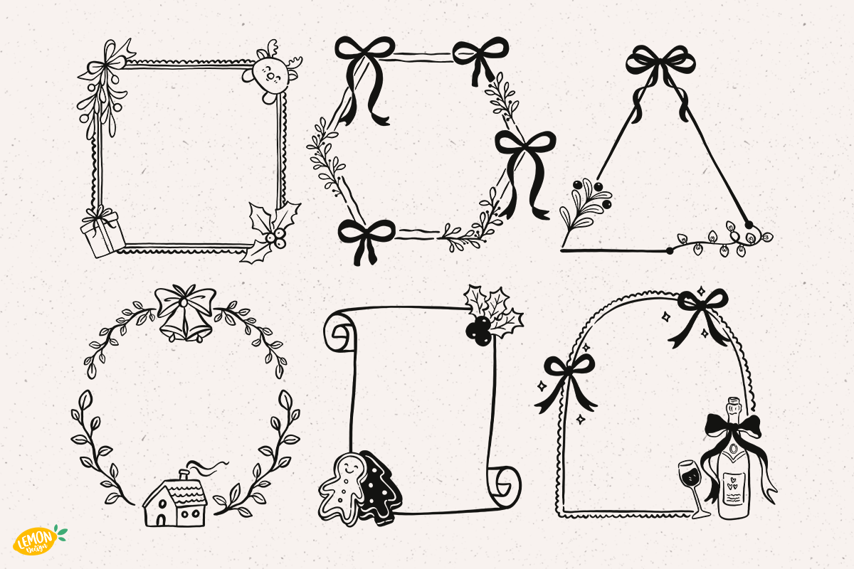Christmas Frames SVG Clipart Bundle, a Seasonal Illustration by LemonDesign (Photo 2 of 3)