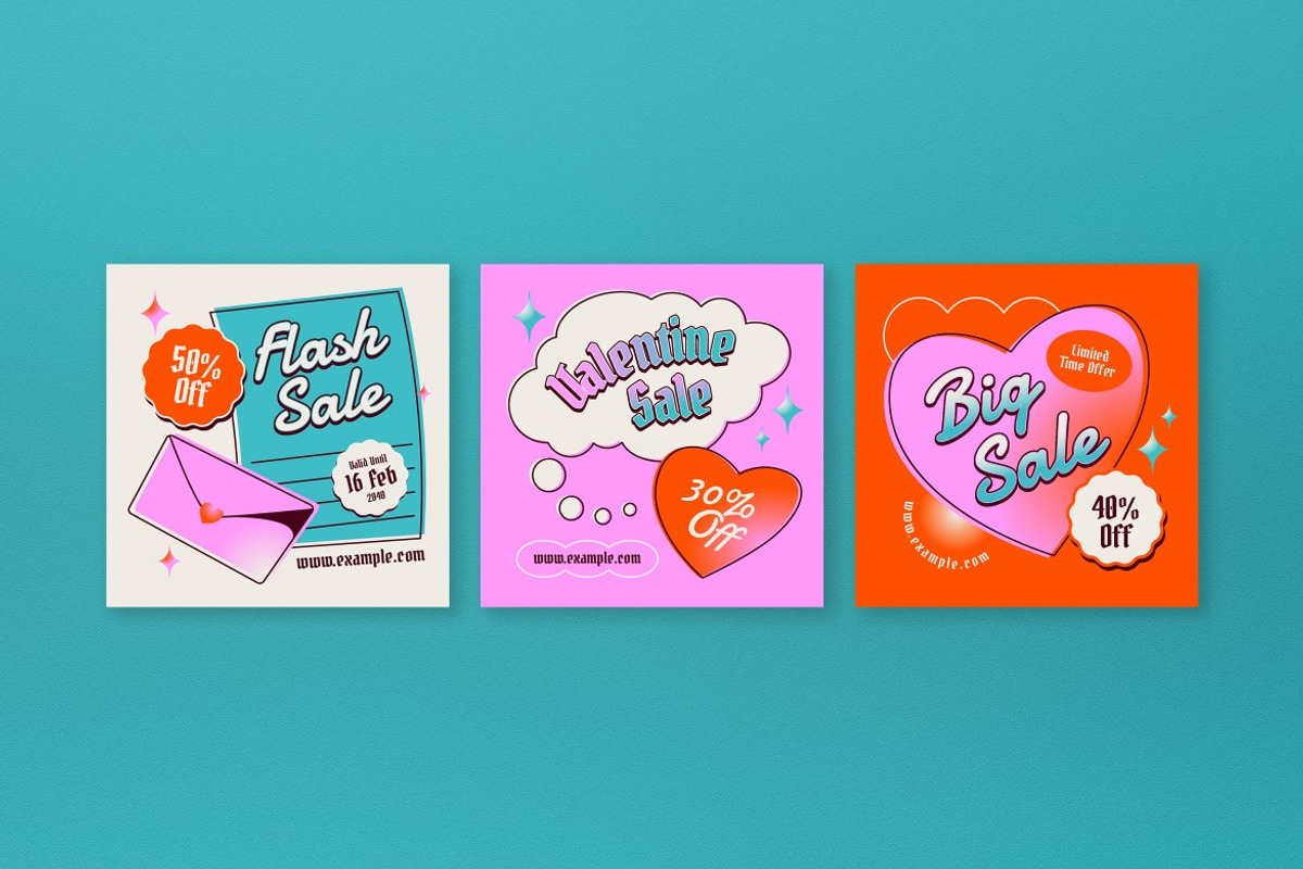 Pink Quirky Valentine Sale Banner, an UI Kit Template by graphicook (Photo 3 of 4)