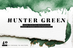 HUNTER GREEN Watercolor Brush Stroke