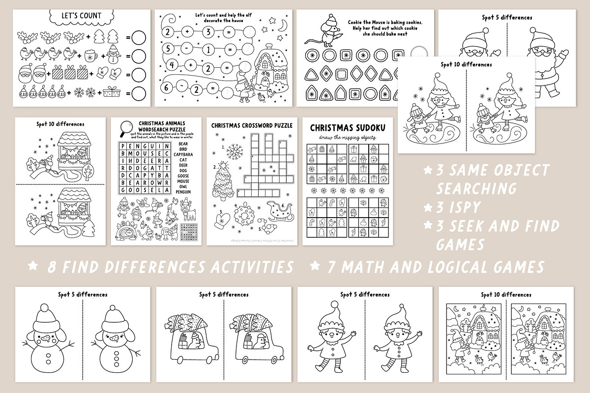 Christmas village coloring games, an Education Illustration by Lexi Claus (Photo 6 of 15)