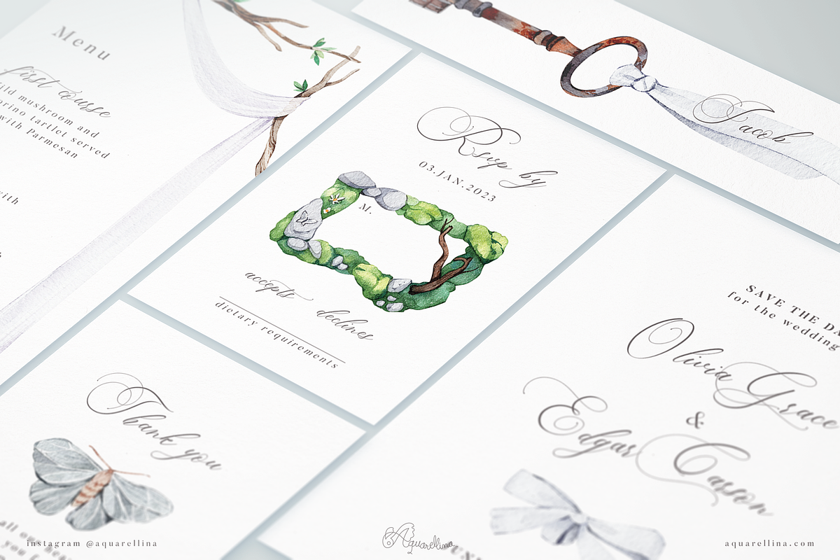 White Forest Wedding Invitations, an Invitation Template by Aquarellina (Photo 4 of 4)