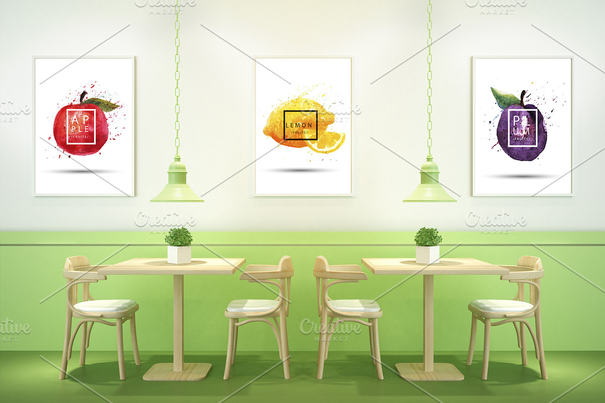 Mockup Bundle Poster Restaurant, a Print Template by Milan Mockup (Photo 2 of 7)