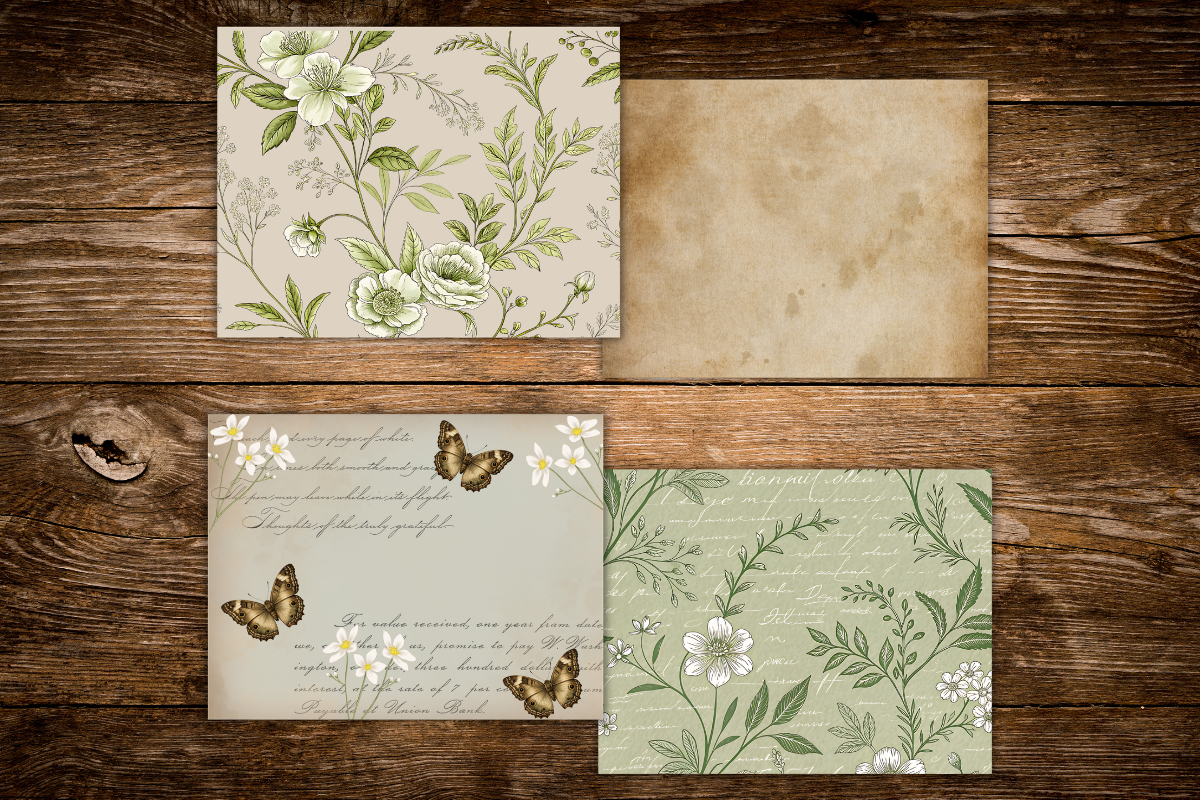 Vintage green digital papers,, a Texture Illustration by Shabbypaperboutique (Photo 3 of 4)