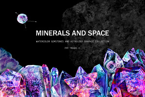 Minerals and space. Astrology set