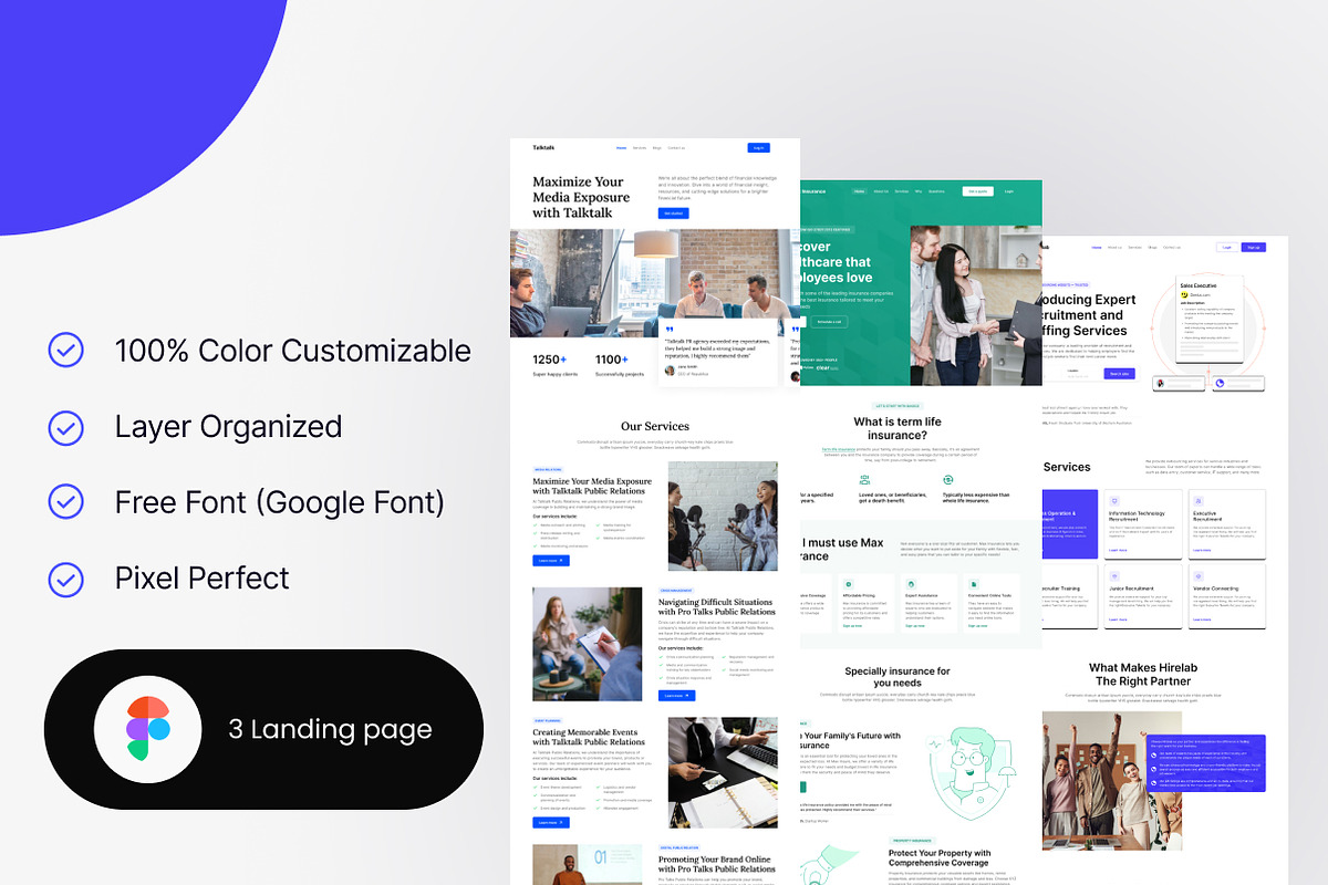 ETAM - Landing page design, an UI Kit Template by mz-studio (Photo 1 of 5)