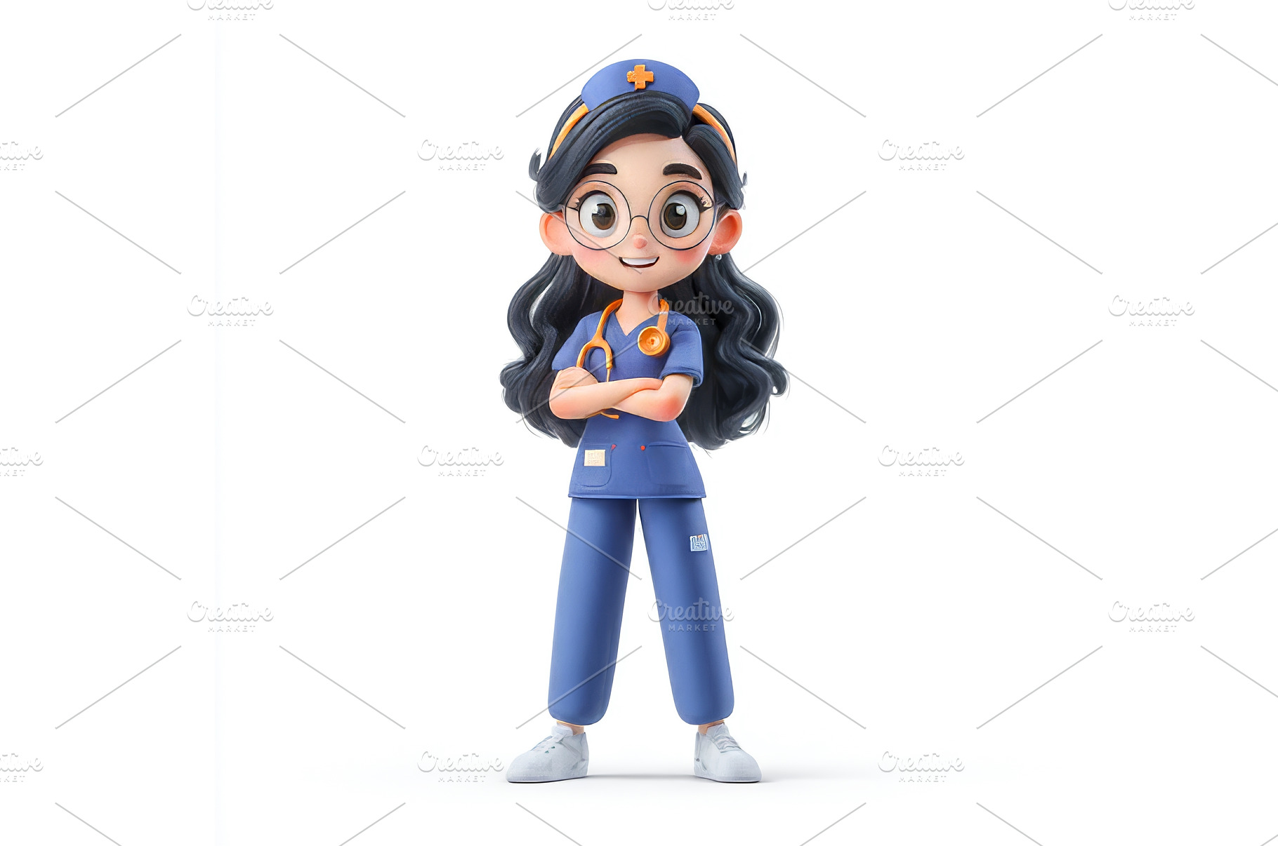 A cartoon nurse character wearing a, a Health & Medical Photo by ZinetroN