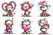 Whimsical Cats Valentine's Day PNG, an Illustration by Craft Nest (Thumbnail 6 of 11)