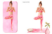 Watercolor yoga clipart. Yoga poses, a Healthcare Illustration by Art and Funny (Thumbnail 6 of 8)
