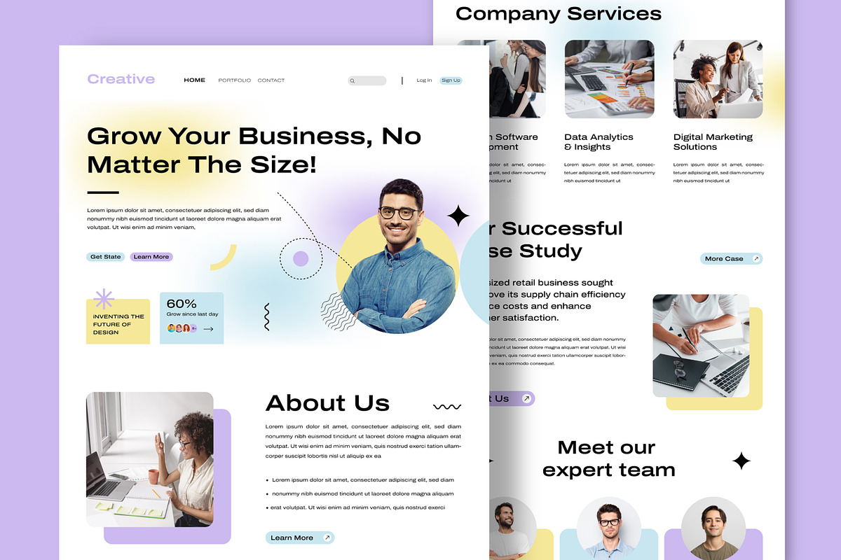 Creative Business Landing Page, a Landing Page Template by CreativeShaper (Photo 1 of 6)