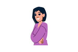 Smiling businesswoman standing with, a Person Illustration by pikepicture