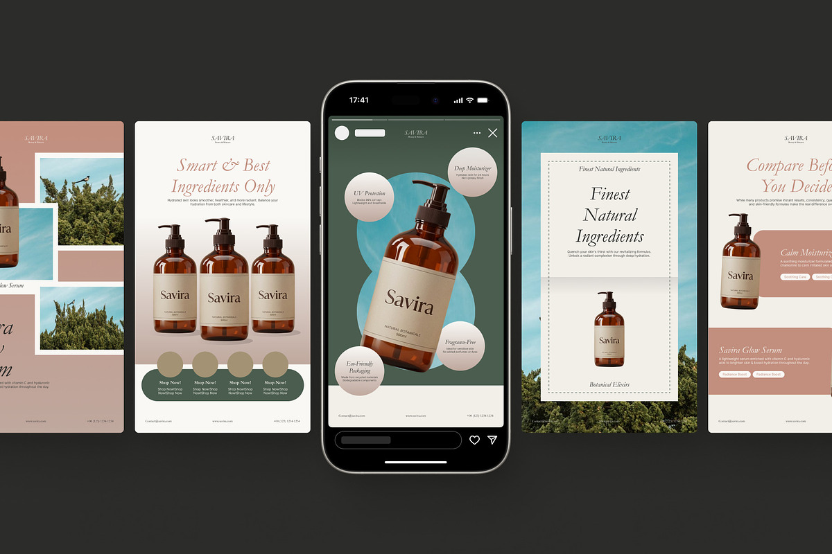 Beauty & Skincare Social Media, a Social Media Template by SLAB! Design (Photo 3 of 8)