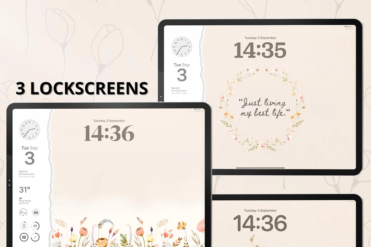 Flower iOS Wallpaper Icons Theme, a Background Graphic by BeeRubby (Photo 4 of 8)