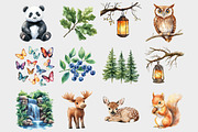 Cute Woodland Animal Clipart, a Seasonal Illustration by Design Market (Thumbnail 3 of 5)