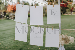 Hanging Cards Mockup