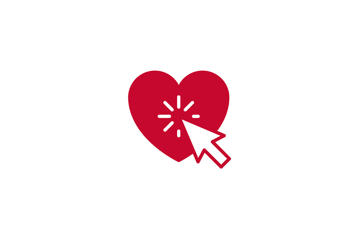 Heart Click Icon Logo Online Romance, a Branding & Logo Template by Signatoro (Photo 2 of 3)