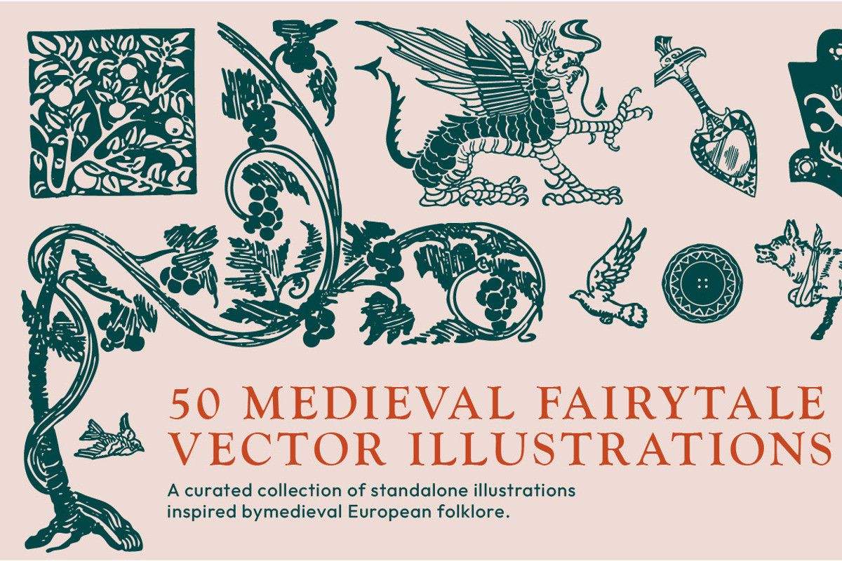 Folk Fables – 150 Illustration Set, a Decorative Illustration by JuliBelushi (Photo 3 of 14)