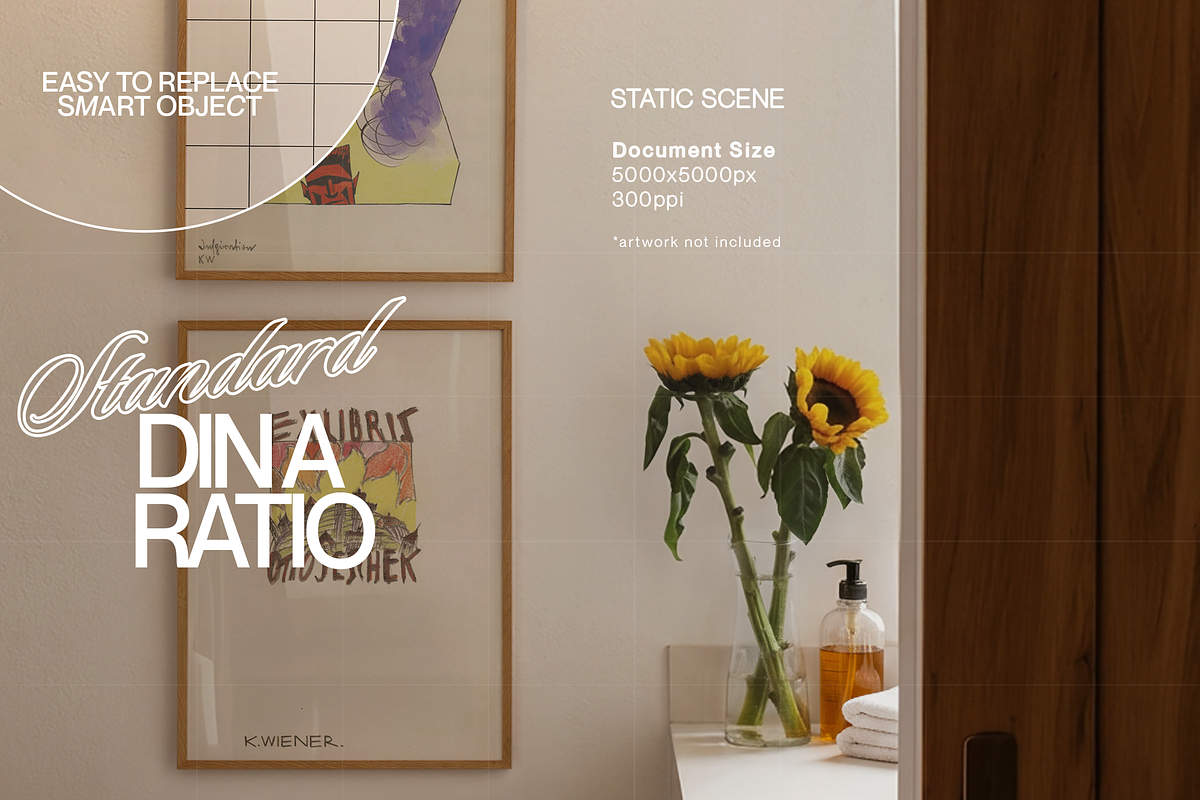 Set of Two Poster Mockups Washroom, an Advertising Mockup by WasMockups (Photo 3 of 6)