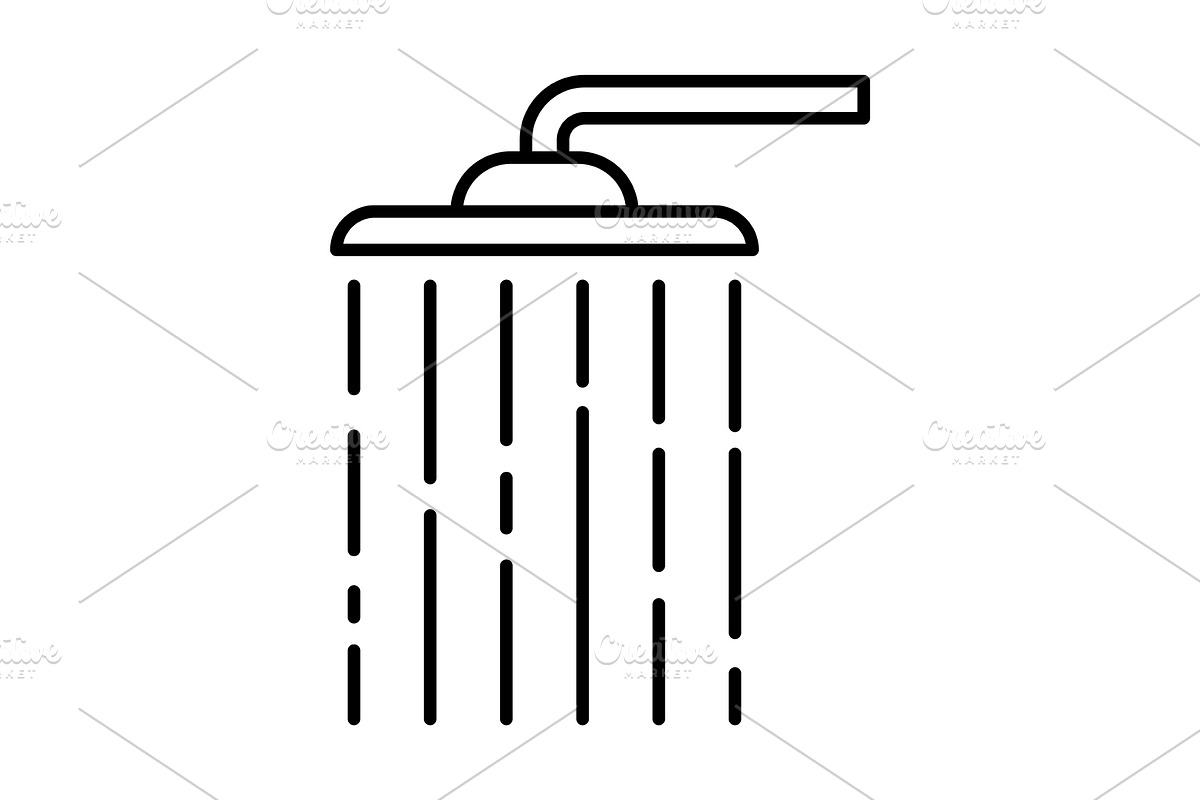 Shower running water icon., an Outline Icon by incomible