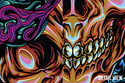Skullwave Part 2 T-Shirt Design, an Illustration by badsyxn (Thumbnail 2 of 4)