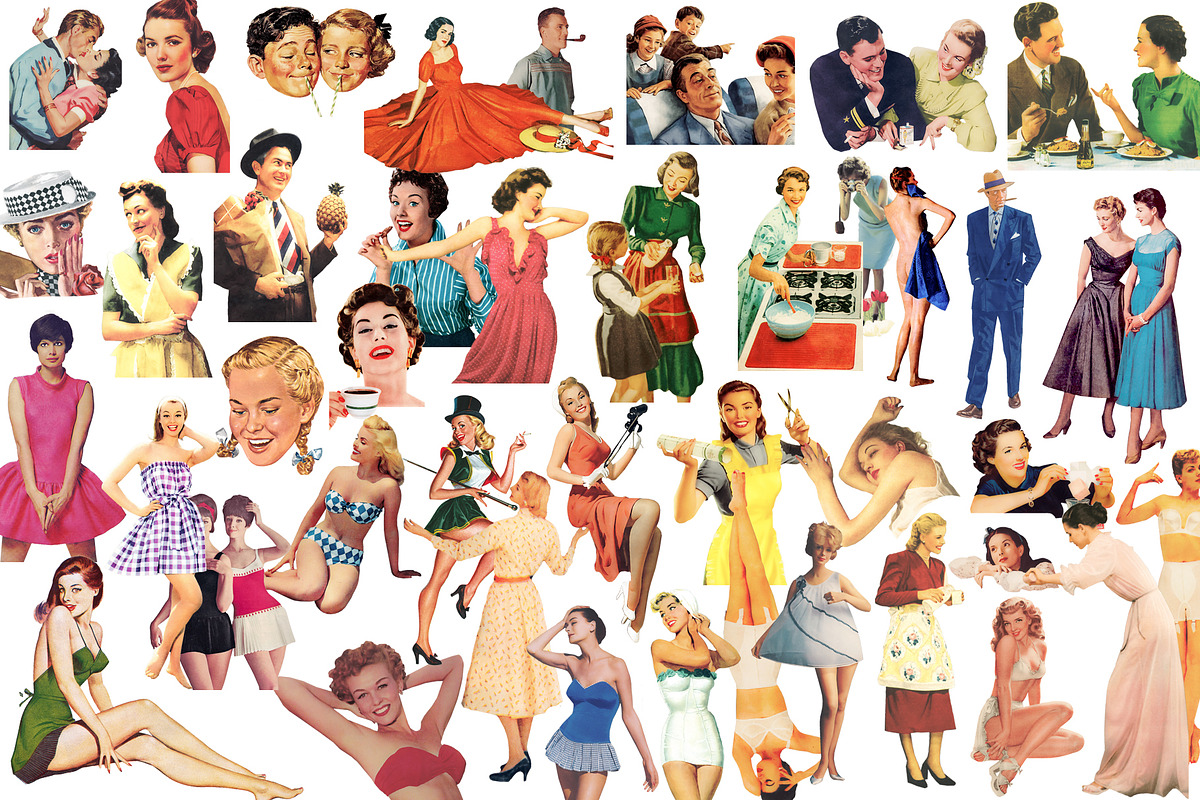 1950s Collage Art Pack, a Background Graphic by Pulpixel Design (Photo 5 of 14)