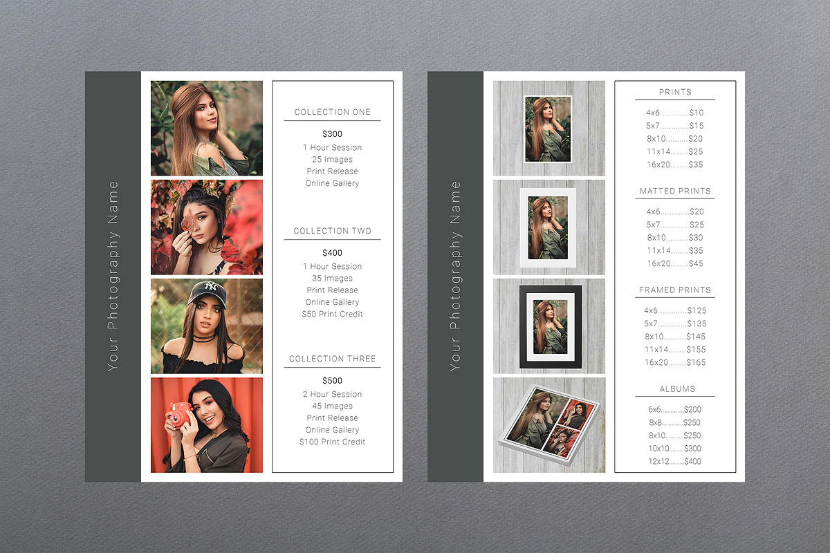 Photography Price Template PSD, a Magazine Template by Two Flamingos Shop