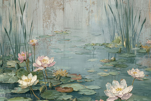 Serene Swamp - Wallpaper soft tones, a Decorative Illustration by Virgo Studio