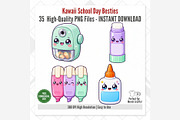 Kawaii School Supplies Clipart, an Education Illustration by Tanya Kart (Thumbnail 10 of 11)