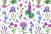 Blue and purple summer nature, a Texture Illustration by Sundra (Thumbnail 6 of 9)