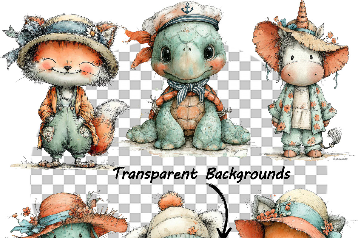 Whimsical Summer Woodland Animals, an Illustration by one-touch (Photo 12 of 13)