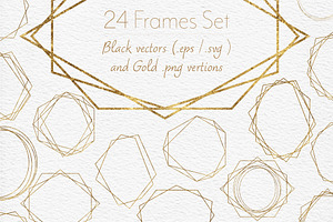 Gold geometric frames svg Clipart