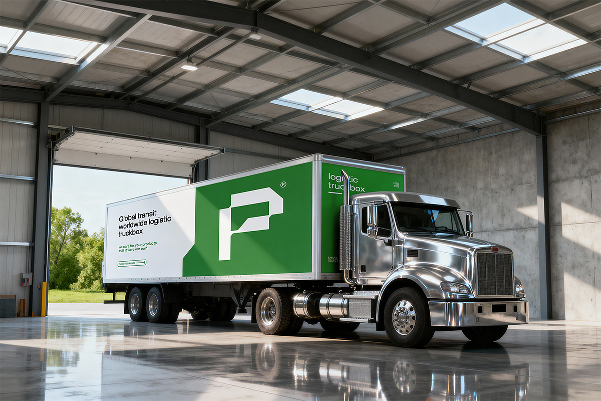 Box Truck Branding Mockup, an Advertising Mockup by RamStudio2 (Photo 14 of 15)