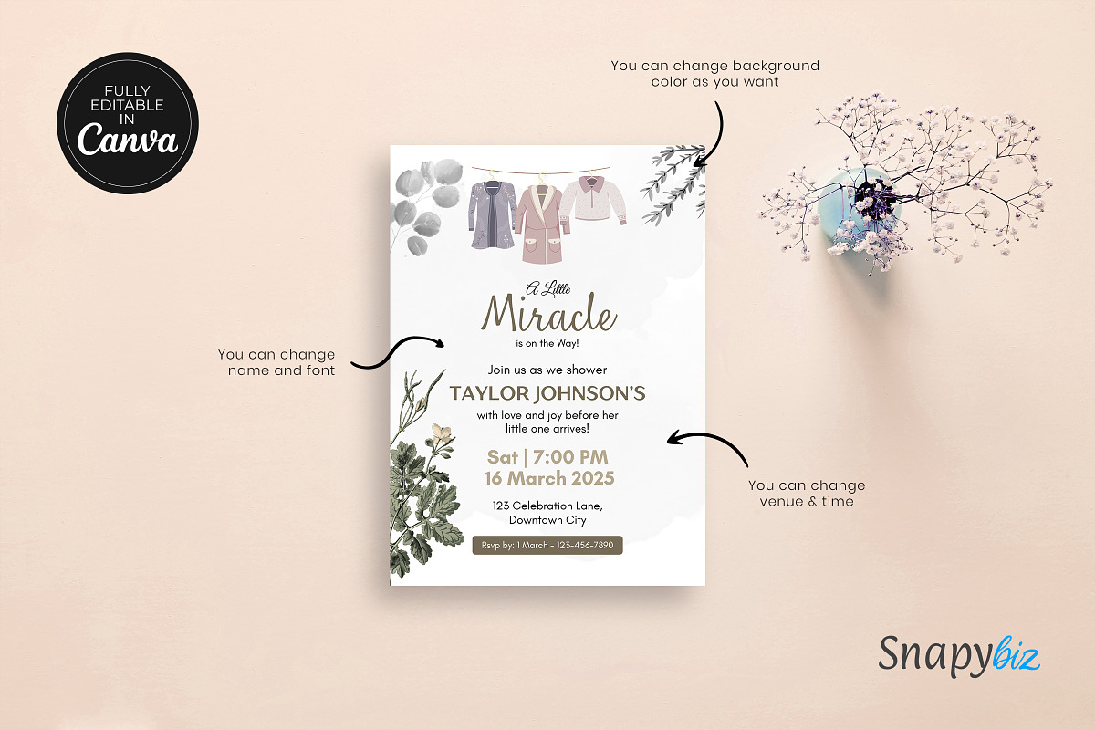 Gender Neutral Baby Shower Invites, an Invitation Template by Snapybiz (Photo 6 of 10)