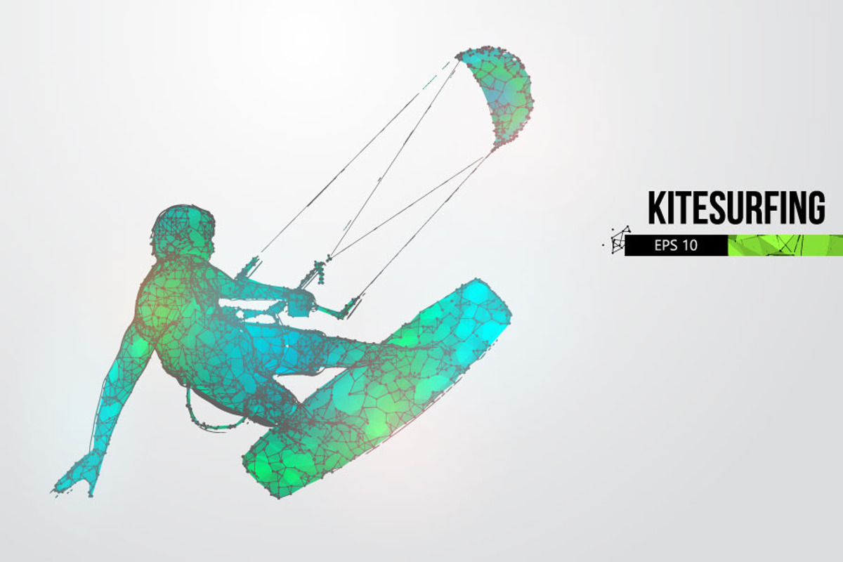 Silhouettes of a kitesurfer, a Sport Illustration by Matrosovv (Photo 4 of 4)